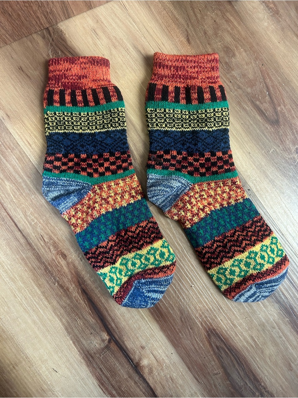 Colorful Patterned Men's Crew Socks - Multicolor